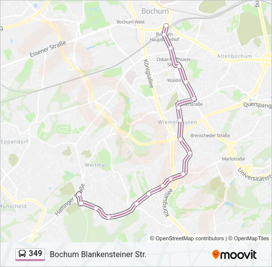 349 Bus Line Map