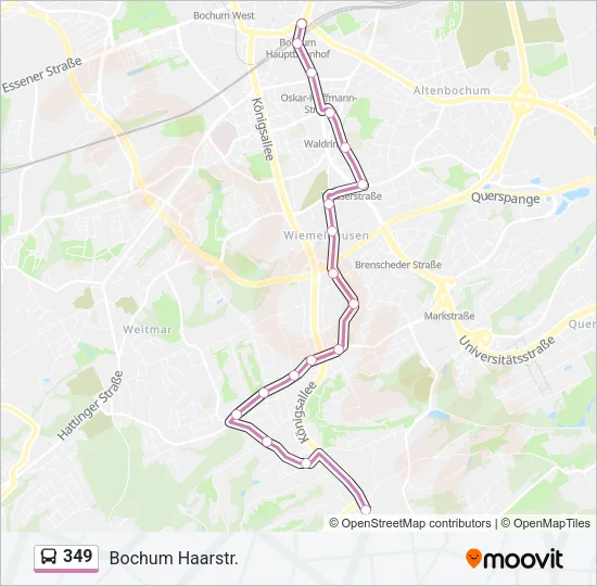 349 Bus Line Map