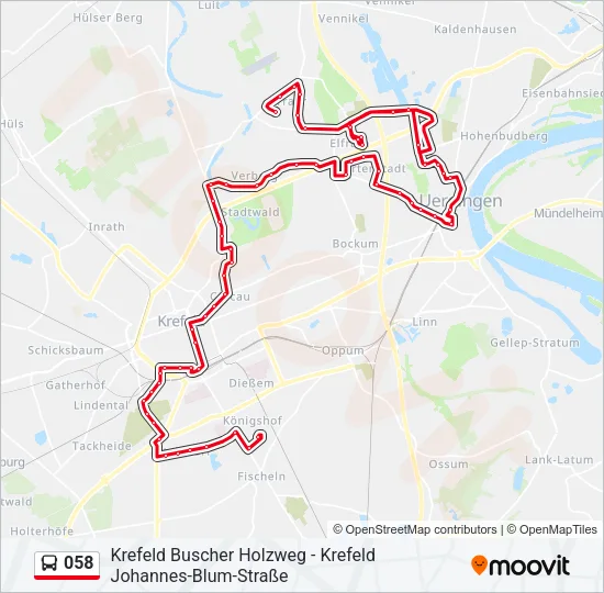 058 Bus Line Map