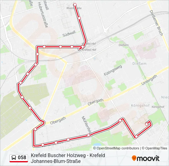 058 Bus Line Map