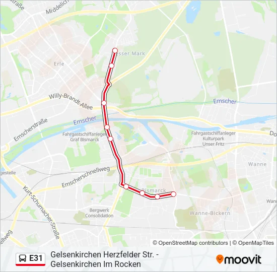 E31 Bus Line Map