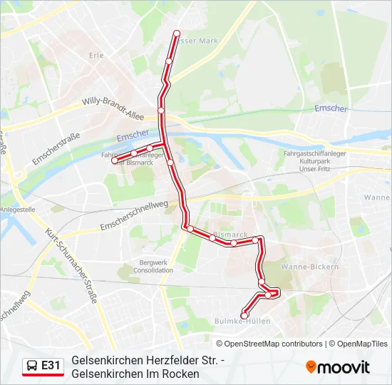 E31 Bus Line Map