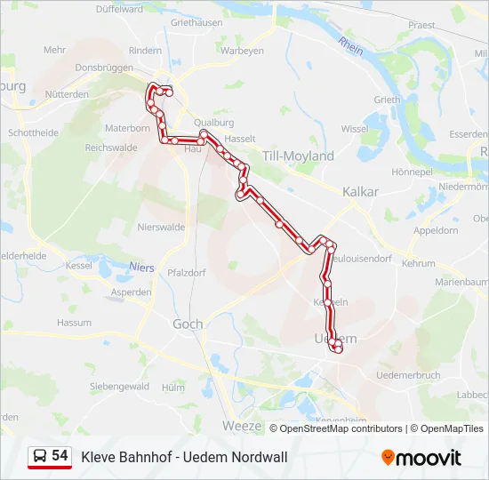 54 Bus Line Map