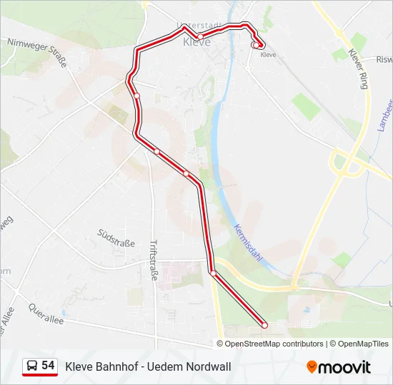 54 Bus Line Map