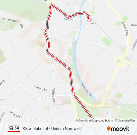 54 Bus Line Map
