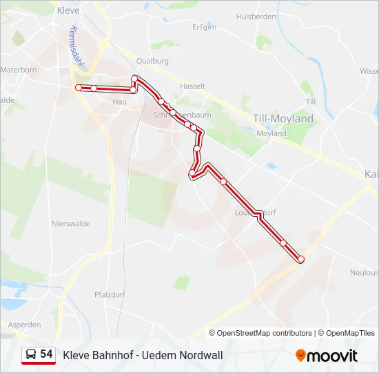 54 Bus Line Map