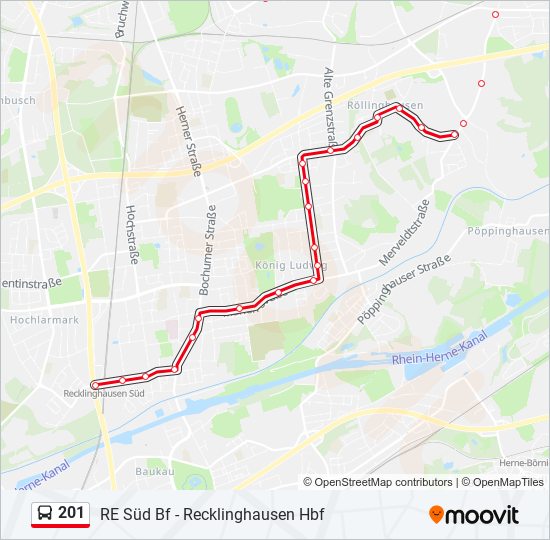 201 bus Line Map