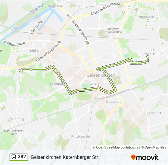 382 Bus Line Map