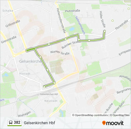 382 Bus Line Map