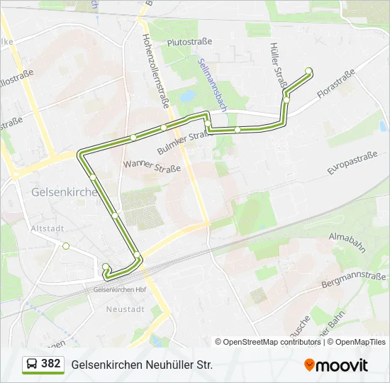 382 Bus Line Map