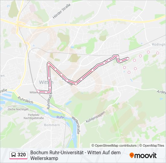 Buslinie 320 Karte