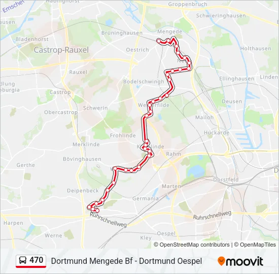 470 Bus Line Map