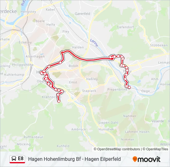 E8 Bus Line Map