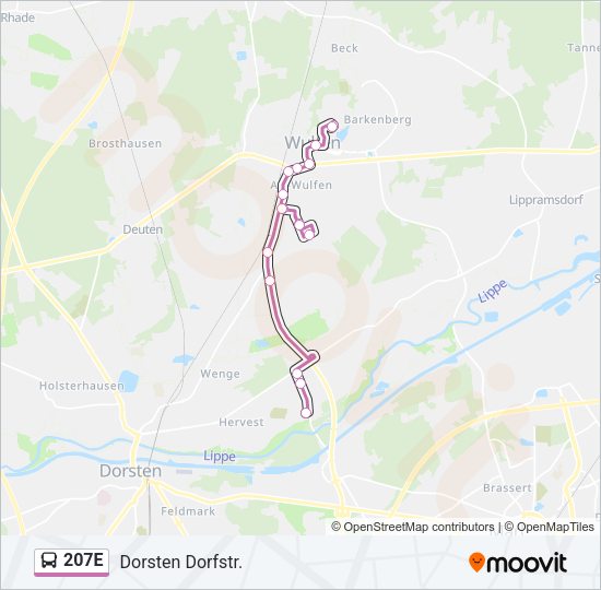 207E Bus Line Map