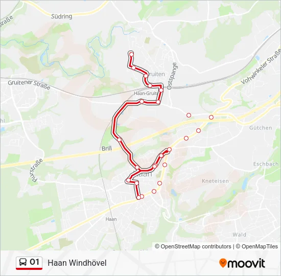 O1 Bus Line Map