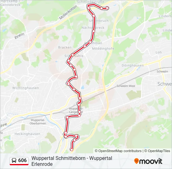 606 Bus Line Map