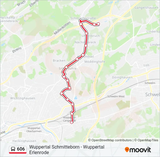 606 Bus Line Map