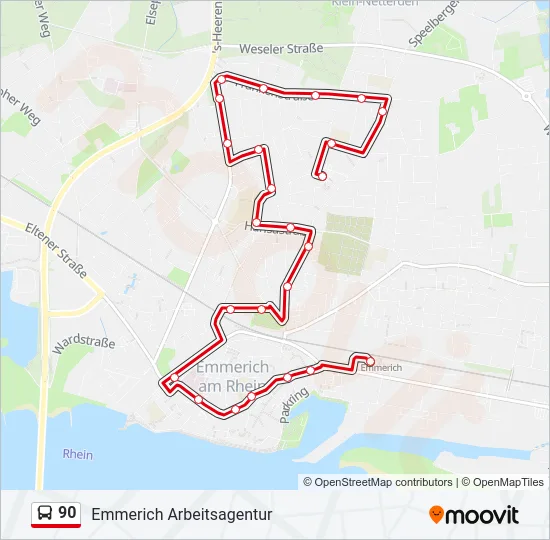 90 Bus Line Map
