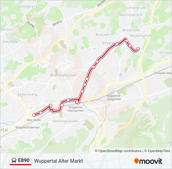 E890 Bus Line Map
