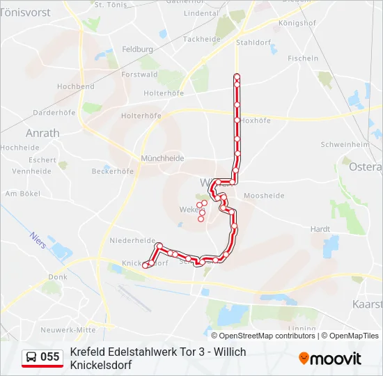 055 Bus Line Map