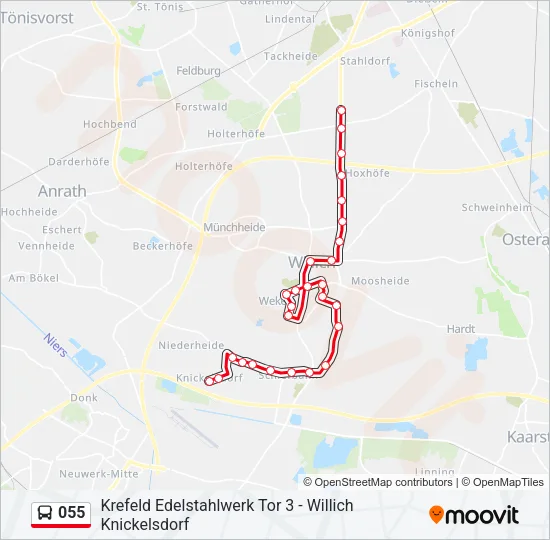 055 Bus Line Map