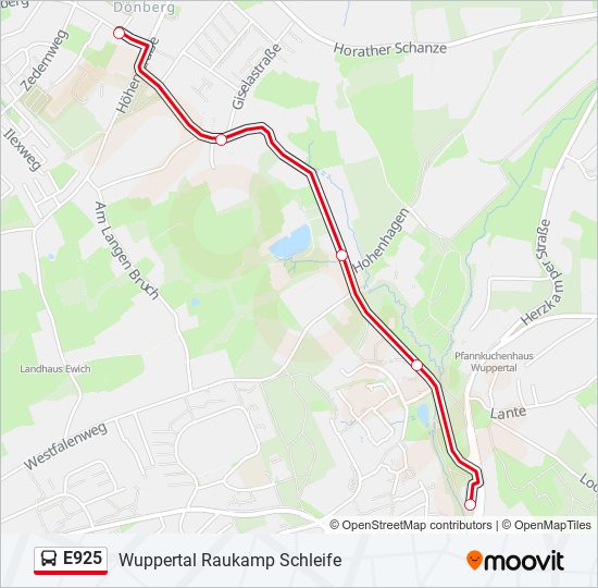 E925 bus Line Map