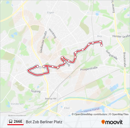 266E bus Line Map