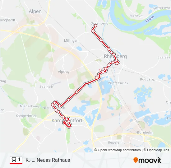1 Bus Line Map