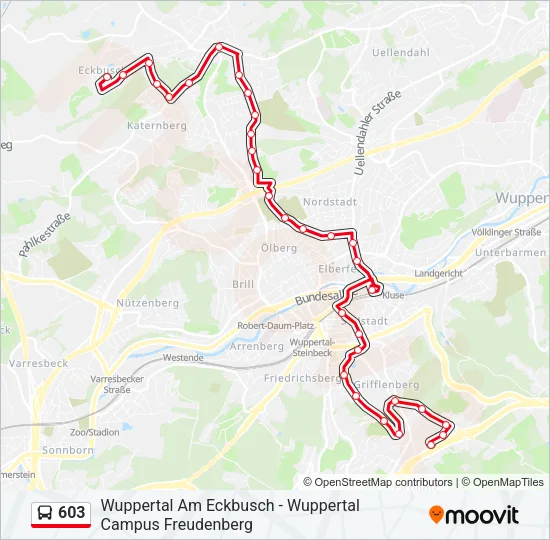 603 Bus Line Map
