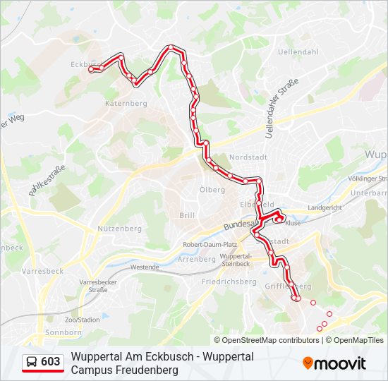 603 Bus Line Map