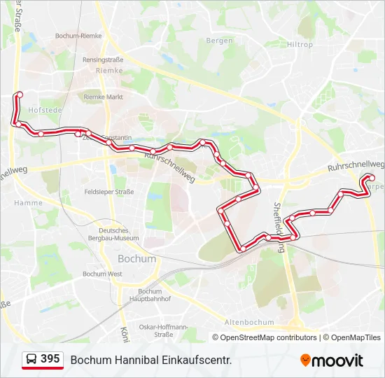 395 Bus Line Map
