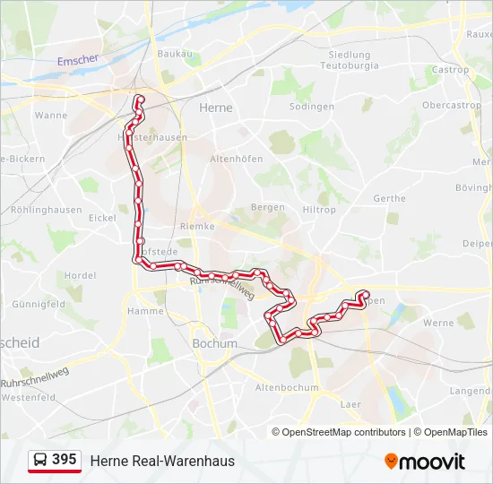 395 Bus Line Map
