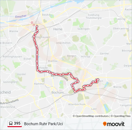 395 Bus Line Map