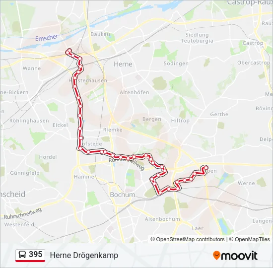395 Bus Line Map