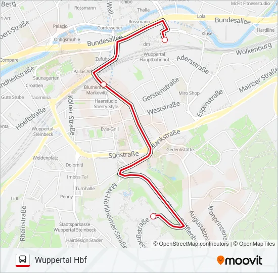 Автобус UNI-EXPRESS: карта маршрута