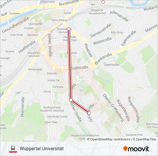Автобус UNI-EXPRESS: карта маршрута