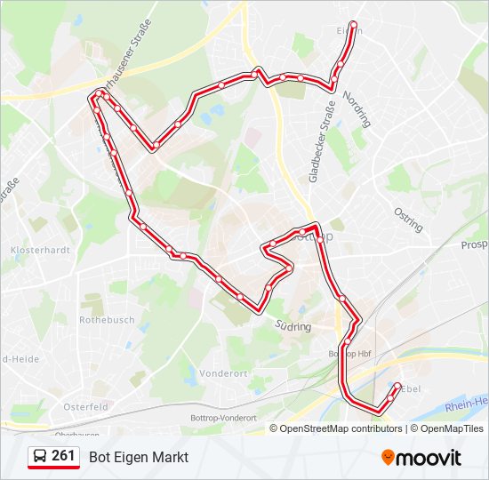 261 bus Line Map