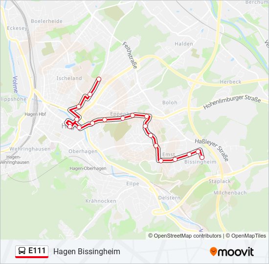 E111 bus Line Map