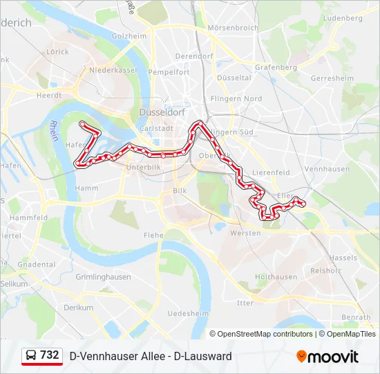 732 Bus Line Map