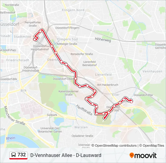 732 Bus Line Map