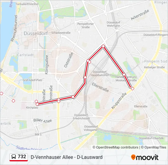 732 Bus Line Map