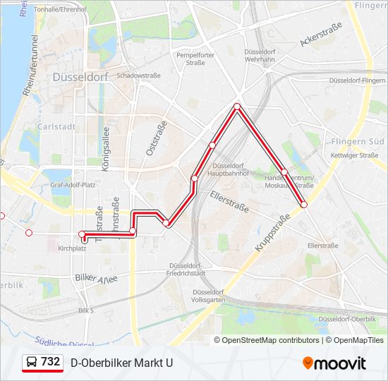 732 Route Fahrpläne, Haltestellen & Karten DOberbilker Markt U