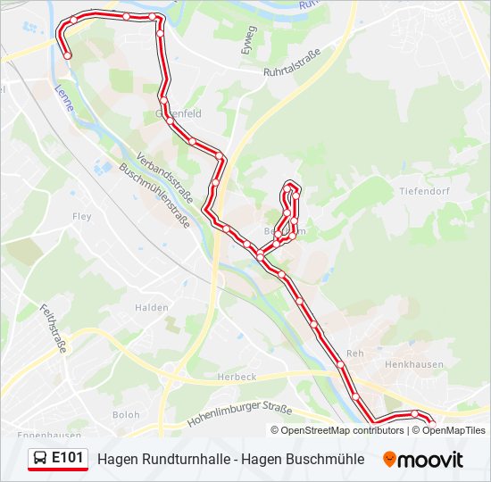 E101 bus Line Map