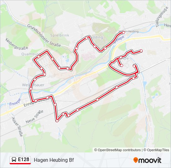 E128 bus Line Map