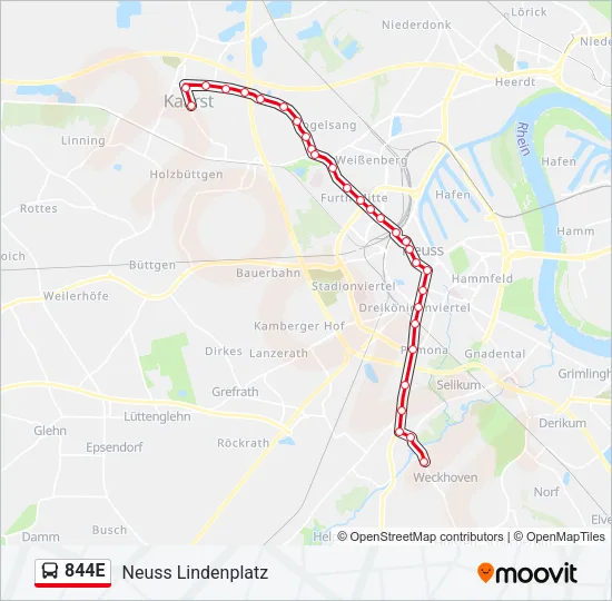 844E Bus Line Map