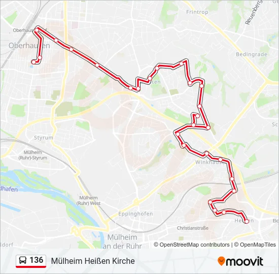 136 Bus Line Map