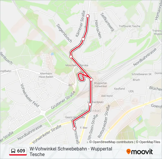 609 Bus Line Map