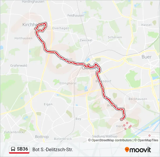 SB36 Bus Line Map