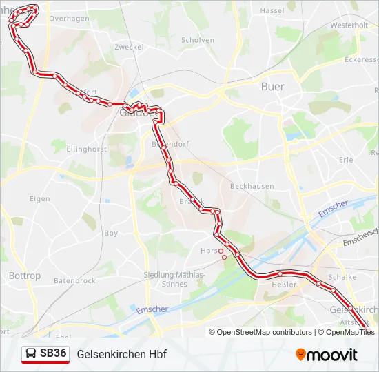 SB36 Bus Line Map