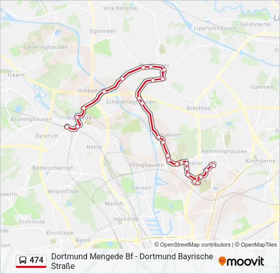 474 Bus Line Map